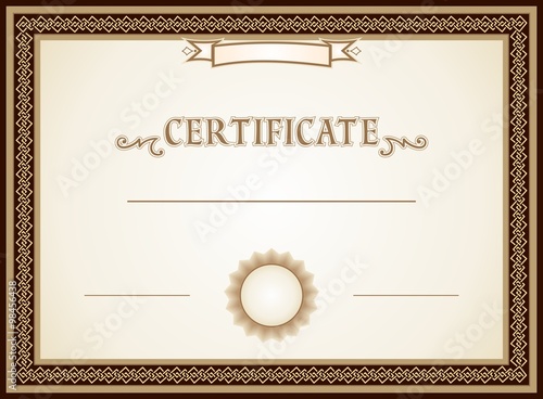 Certificate border, decorations and template