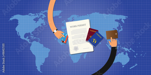 work permit application document passport id card