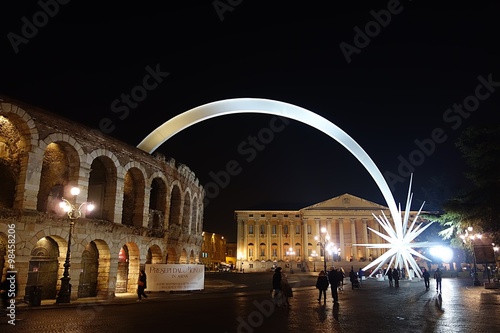 Arena of Verona with comet
