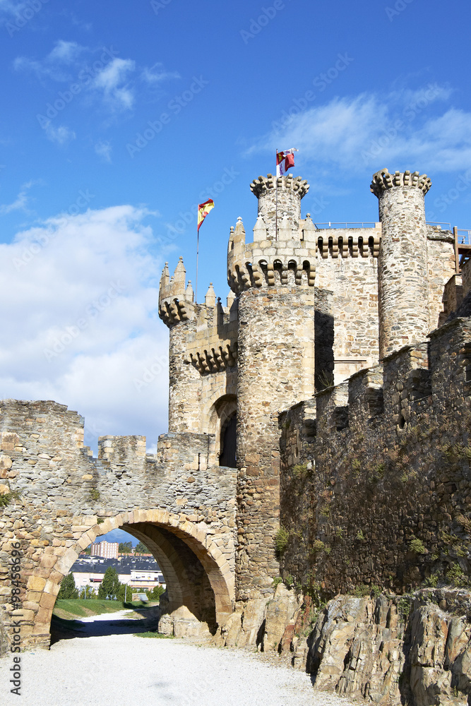 Castle in Ponferrada in Leon, Spain