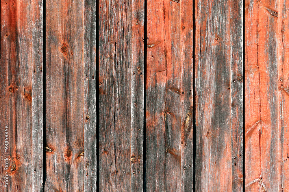 Red Rustic Weathered Barn Wood Board Background