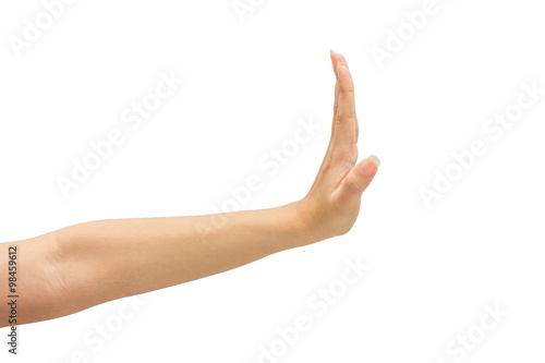 female hand on the isolated on white background