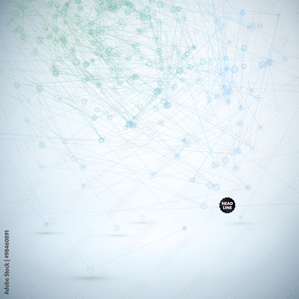 Obraz premium Abstract Vector Polygonal Background. Geometric Polygonal Shape. Vector Science Background Connecting Dots and Lines Structure