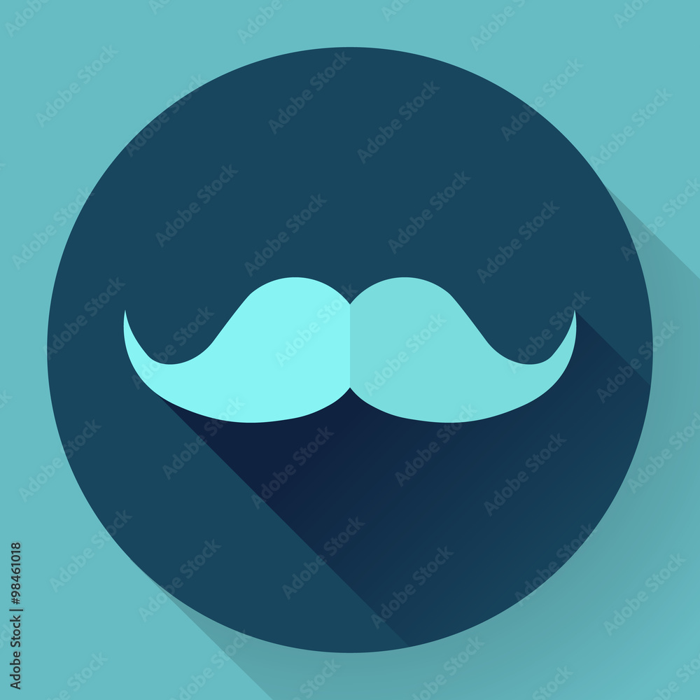 Facial hair mustache flat icon for apps and websites Facial hair mustache flat icon for apps and websites