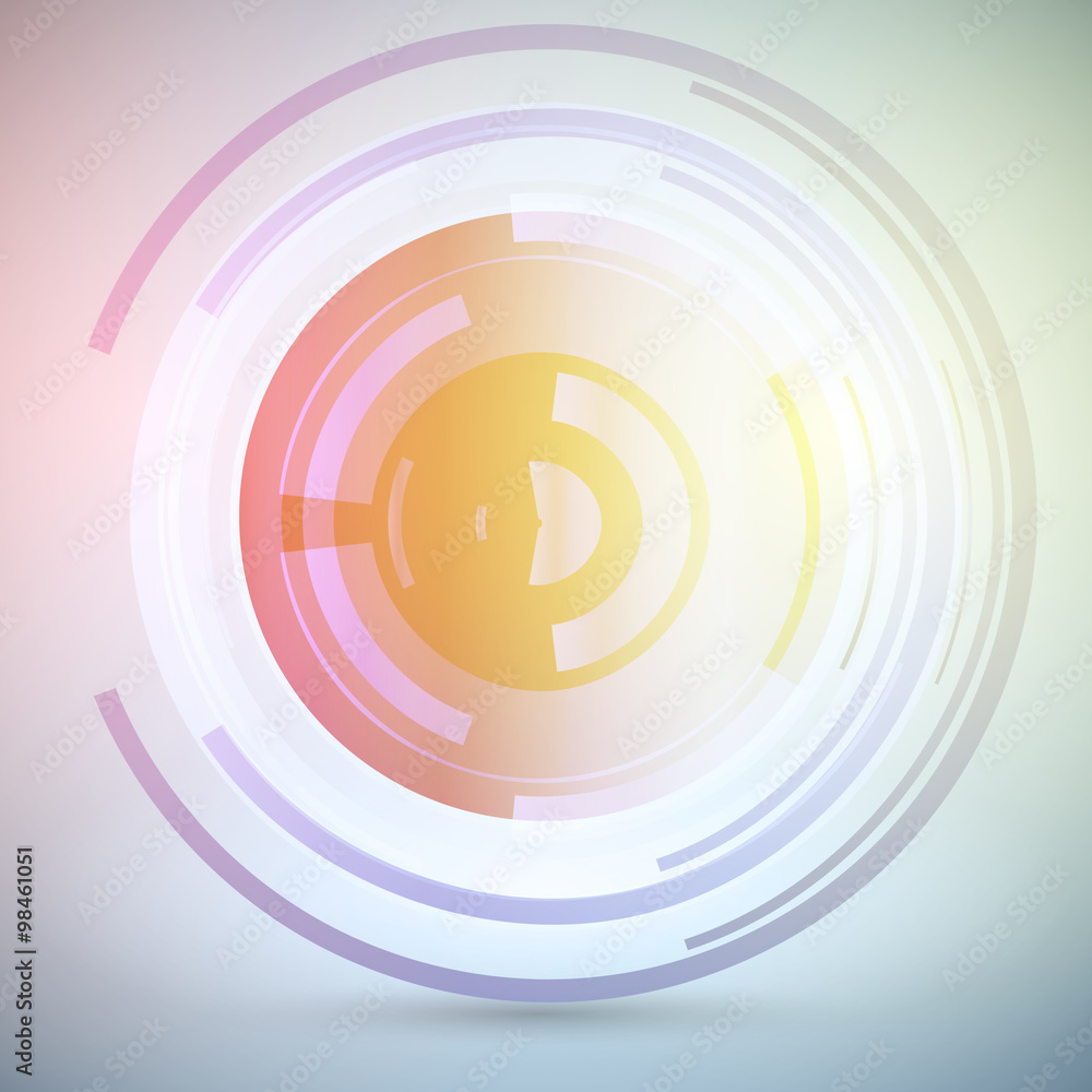 Techno Geometric Vector Circle Modern Science Abstract Background