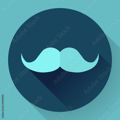 Facial hair mustache flat icon for apps and websites