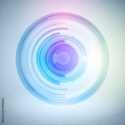 Techno Geometric Vector Circle Modern Science Abstract Background
