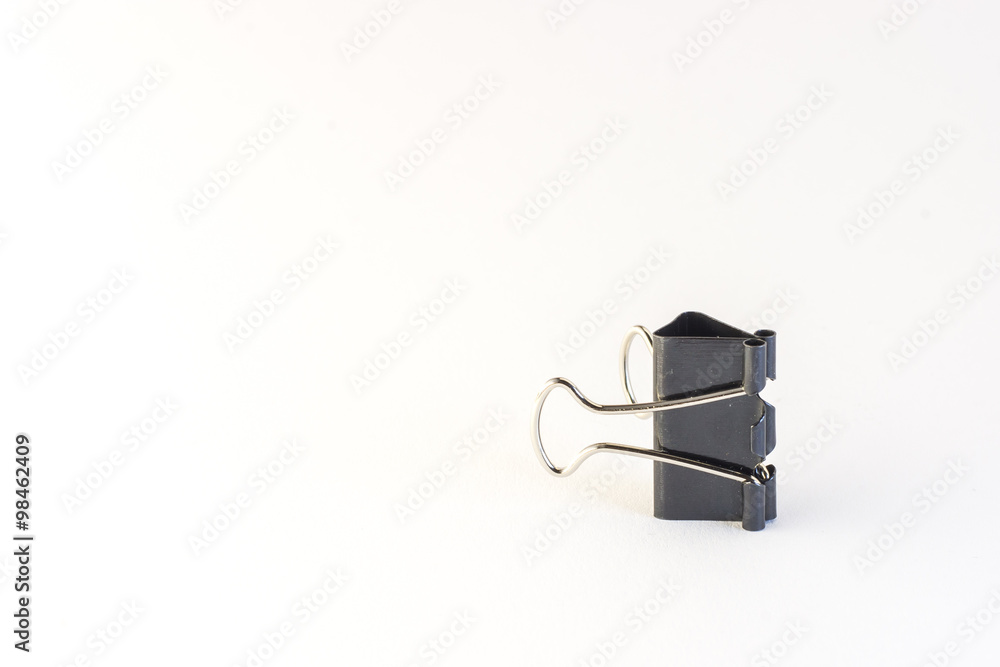 Black paper clip, isolated on white background Black paper clip, isolated on white background