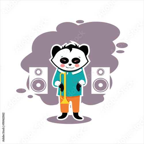 Fototapeta Naklejka Na Ścianę i Meble -  best flat music panda