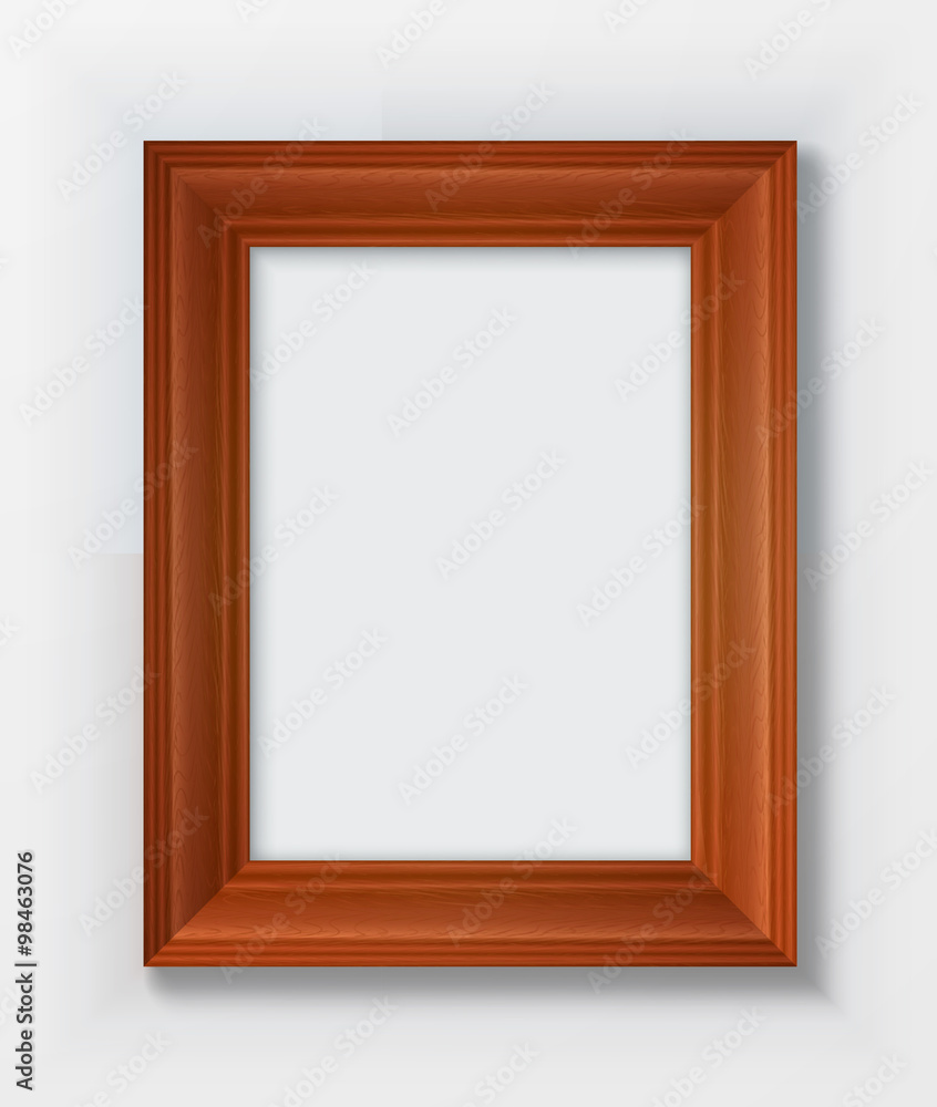 Classic wooden frame isolated on white background Classic wooden frame isolated on white background