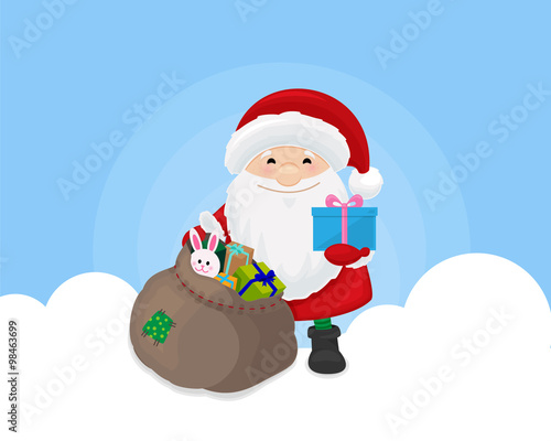 Vector Santa claus with presents