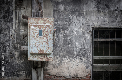 Electric control box on the wall