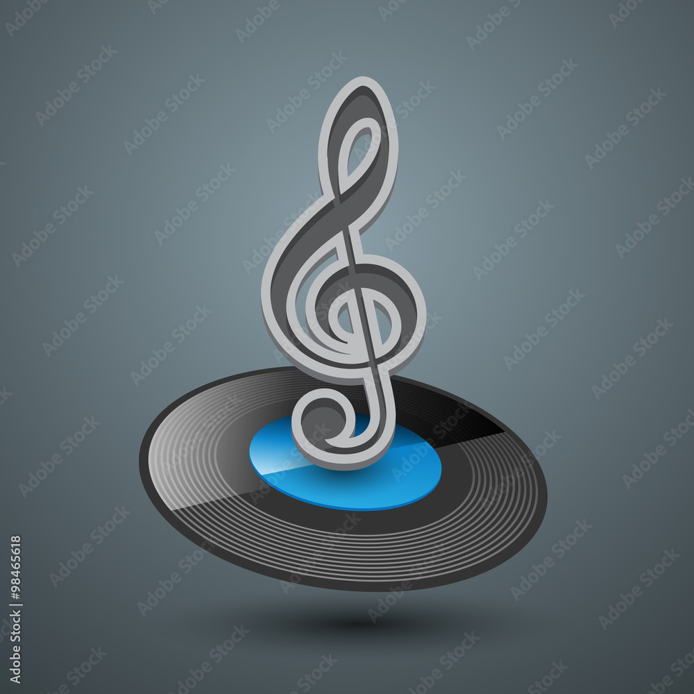 Treble clef icon. Treble clef icon.