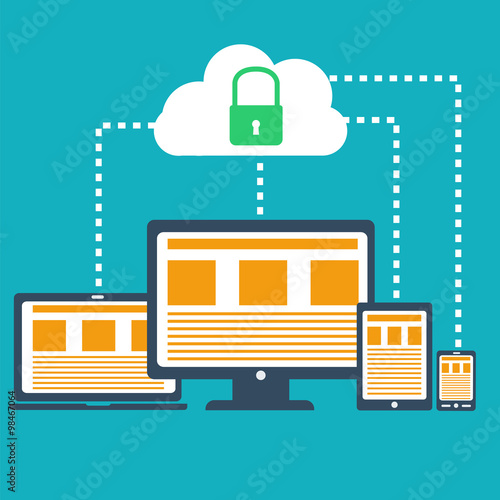 Protection against hacker concept. Vector illustration
