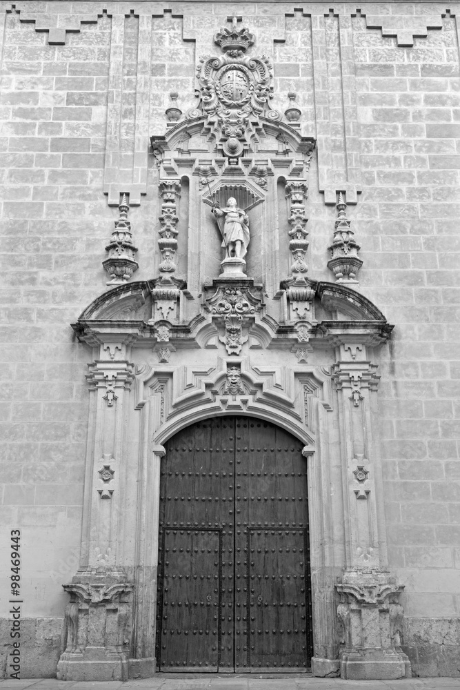 Cordoba - The Baroque portal of church Real Colegiata de San Hipolito 