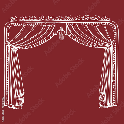 Hand Drawn Theater Stage Curtain - Get Your Performance On!
