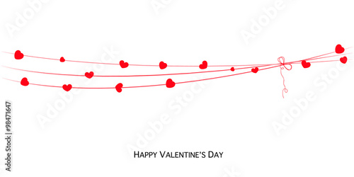 Happy Valentines Day card with Love Valentines hearts banner vector.