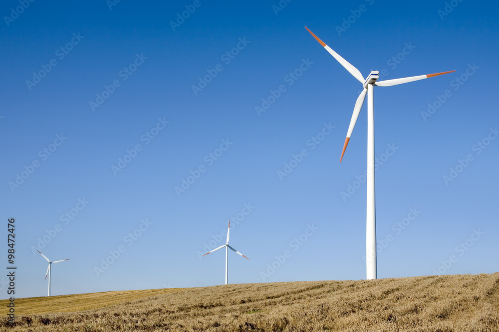 Horizontal Axis Wind Turbine (HAWT) surrounded by cereal fields Horizontal Axis Wind Turbine (HAWT) surrounded by cereal fields