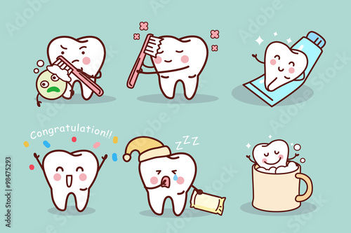 cute cartoon tooth brush concept