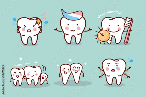 cute cartoon tooth brush concept
