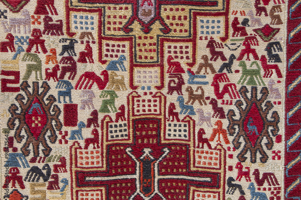 Orta Doğu Türk halı ve kilim motifleri kumaş doku detay Retro dekoratif  obje arka plan Stock Photo | Adobe Stock
