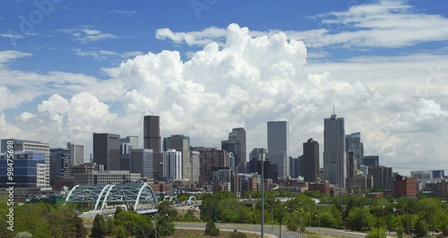 Cumulus clouds over Downtown Denver.