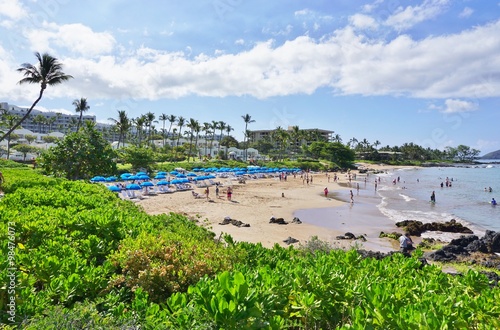 The Wailea beach area, on the West shore of the island of Maui in Hawaii photo