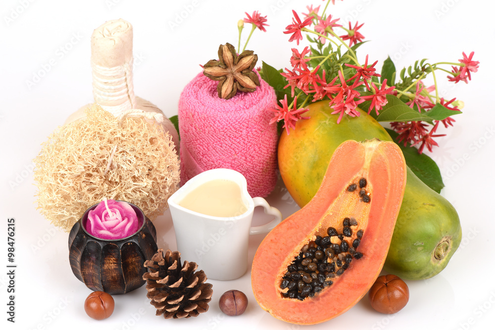 Face mask for acne treatment with Papaya and fresh milk. Face mask for acne treatment with Papaya and fresh milk.