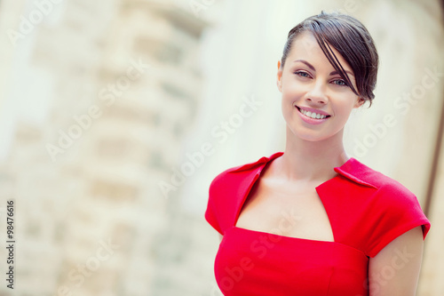 Portrait of businesswoman outside