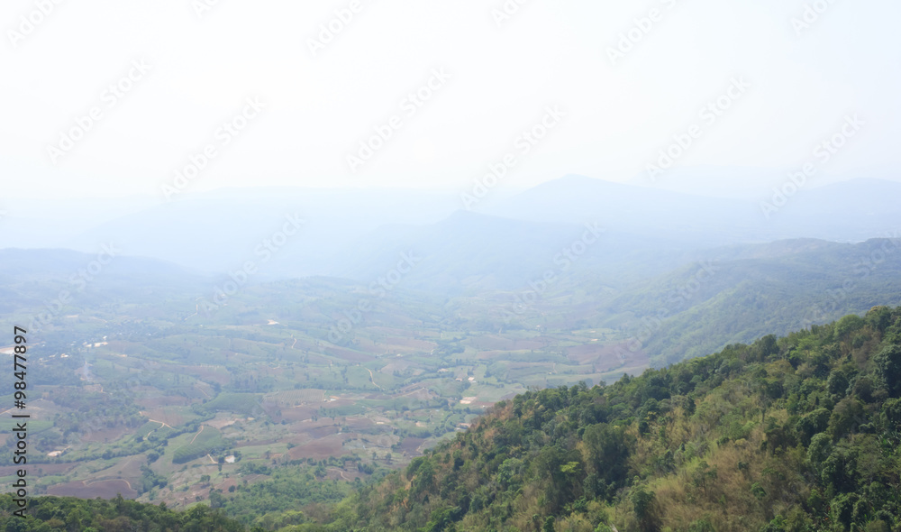 Naklejka premium Mountains with blue sky