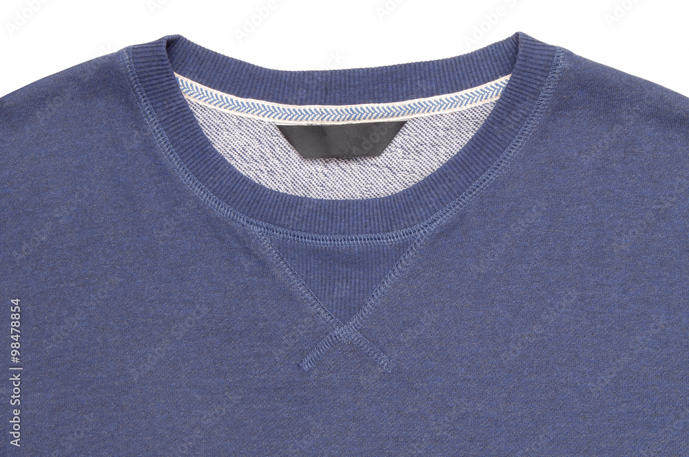 close-up of blue tee-shirt