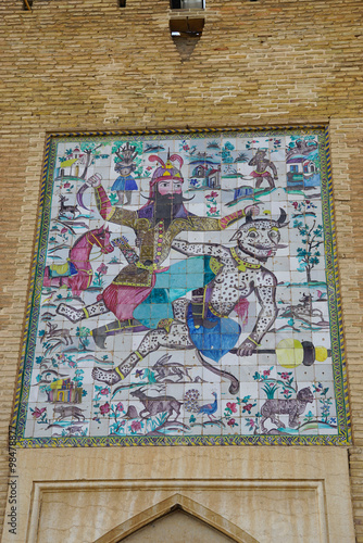  Mosaic mural at Arg of Karim Khan on  in Shiraz, Iran.