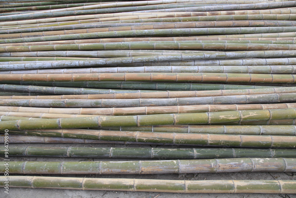 Neatly stacked the bamboo pole Neatly stacked the bamboo pole