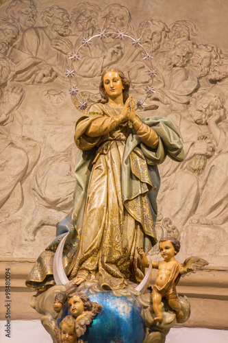 Malaga - The carved and polychrome Immaculate Conception statue