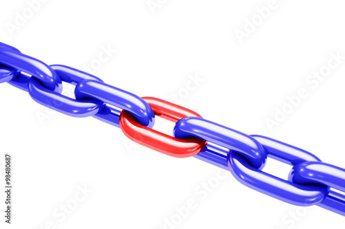 Chain tension isolated on white