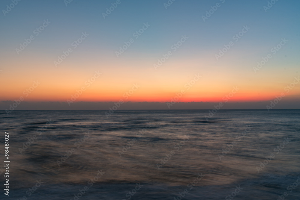 Colorful of sunrise on the ocean beach