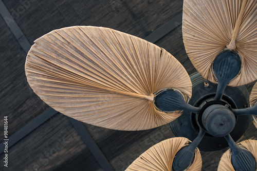 tropical wooden vintage ceiling fan