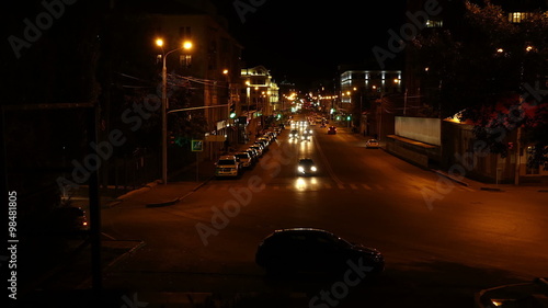 Night Time Lapse - Cars and Pedestrians
