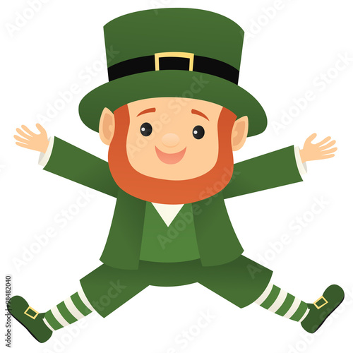 Leprechaun leaping into the air