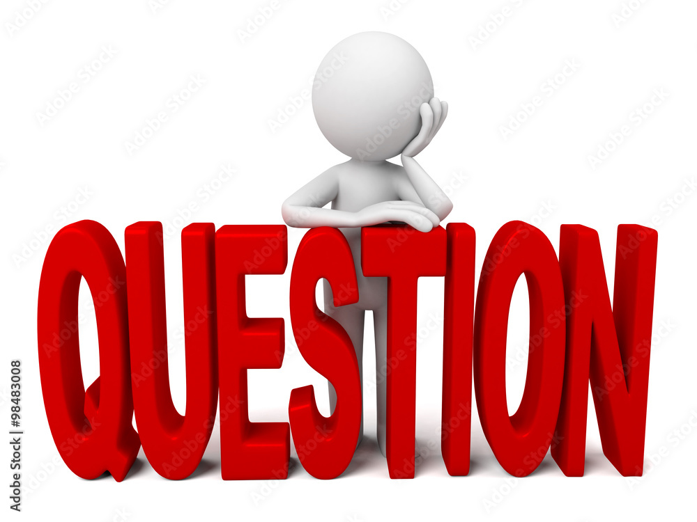 3D guy and the word question model 3D guy and the word question model