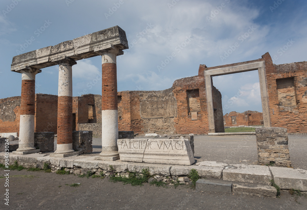 The famous antique site of Pompeii, near Naples in Italy