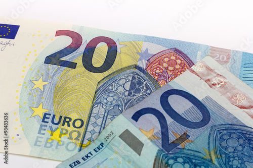 Old and New twenty 20 euro banknote bill front from the europe series photo