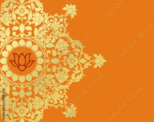 Fototapeta Naklejka Na Ścianę i Meble -  water lily, wedding card design, royal India