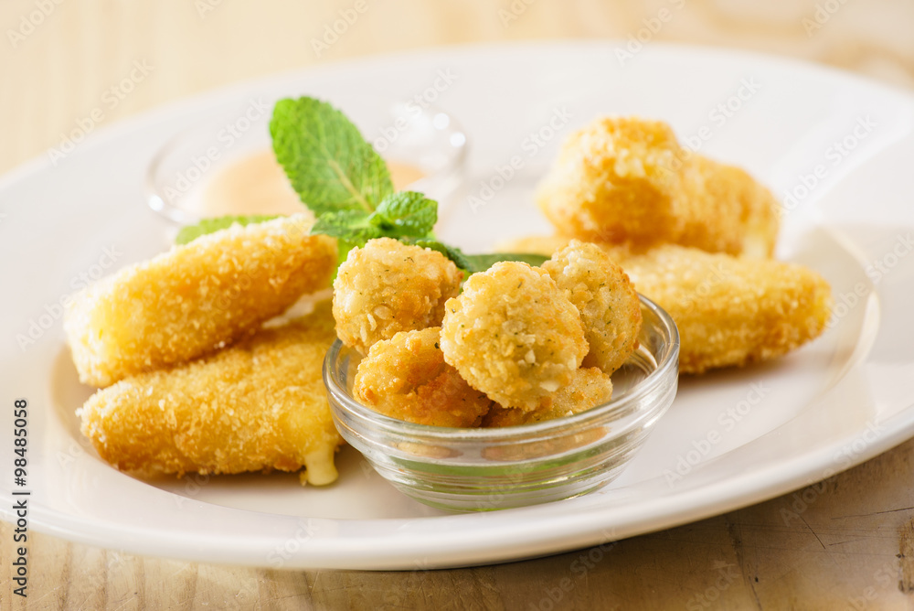 fried cheese with sauce fried cheese with sauce