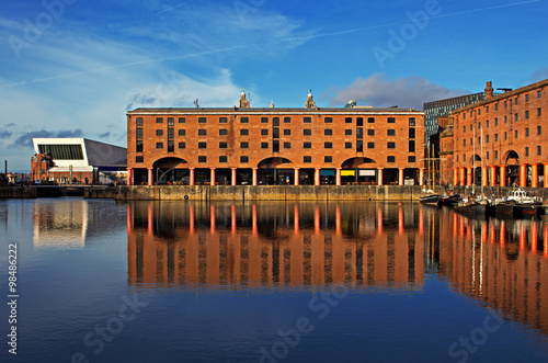 The Albert Dock in Liverpool UK on a beautiful sunny day