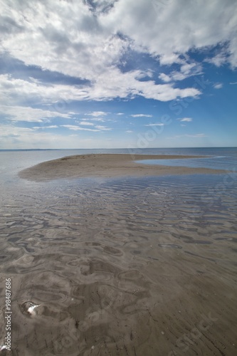 sandy beach at low tide  northern Italy