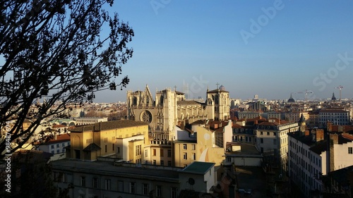 Vue aérienne de la cathédrale Saint-Jean de Lyon