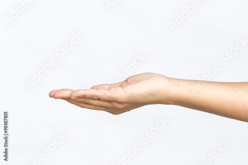empty human hand holding isolated on white background © flyalone