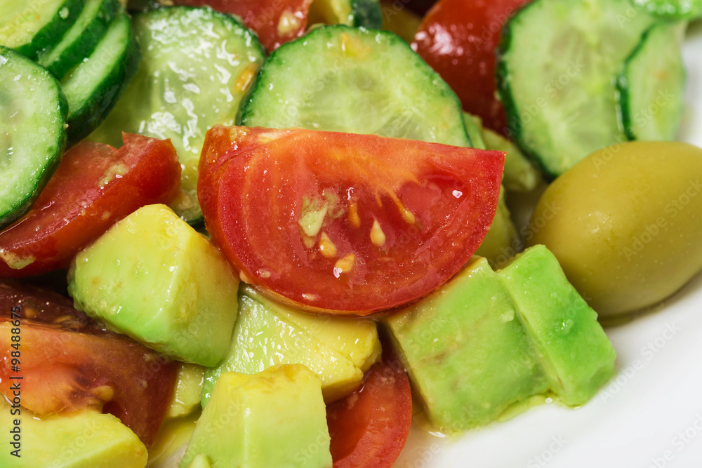 Fresh avocado salad with olives. Fresh avocado salad with olives.