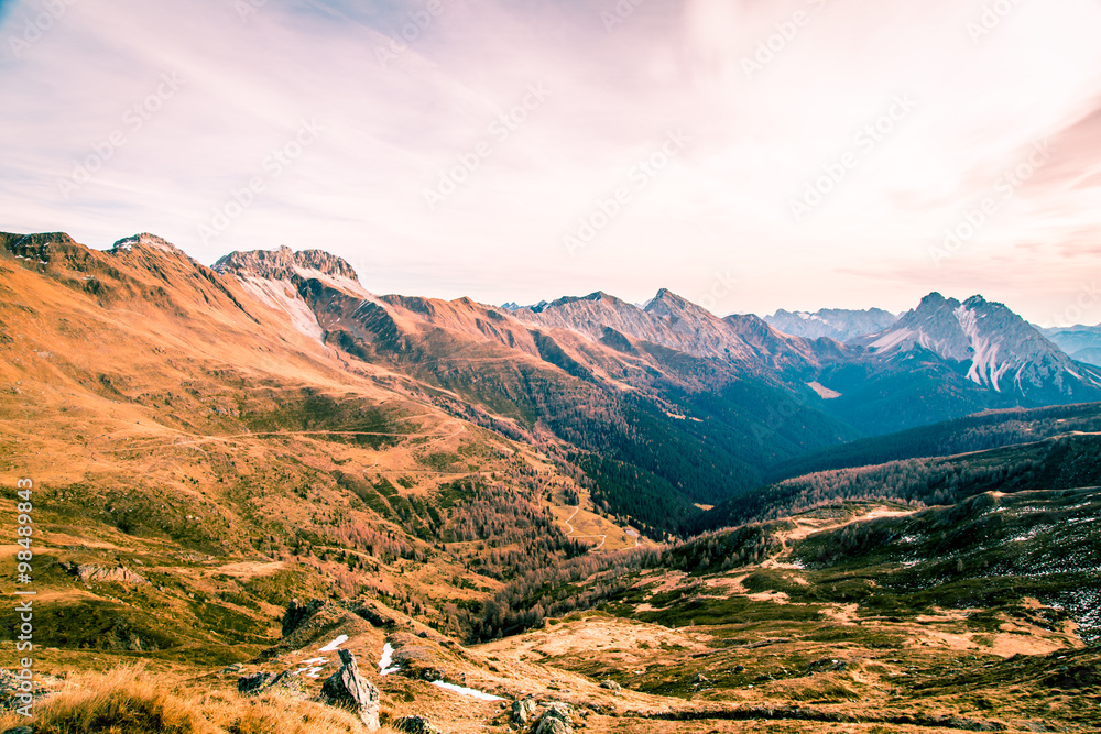 Autumn morning in the alps